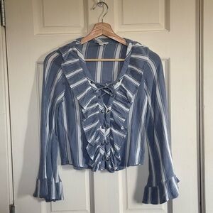 American Eagle Striped Blue and White Size xs